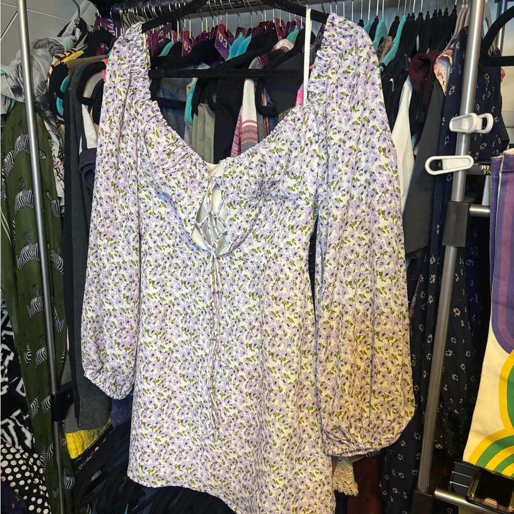Floral Relaxed Tie Front Mini Dress
